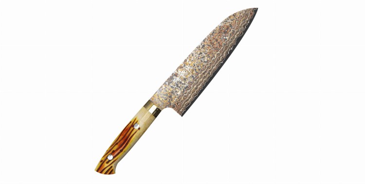 Takeshi Saji OBB Black VG-10 Color Nóż Santoku 18 cm