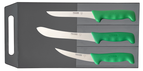Polkars zestaw 3 noży (modele 13, 15, 17) zielony