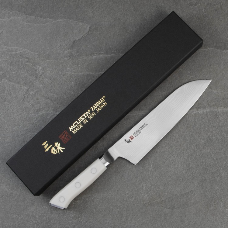 Mcusta Zanmai Classic Damascus VG-10 Corian Nóż Santoku 18 cm