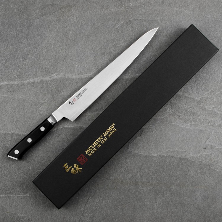 Mcusta Zanmai Classic Damascus VG-10 Pakka Nóż Sujihiki 24 cm