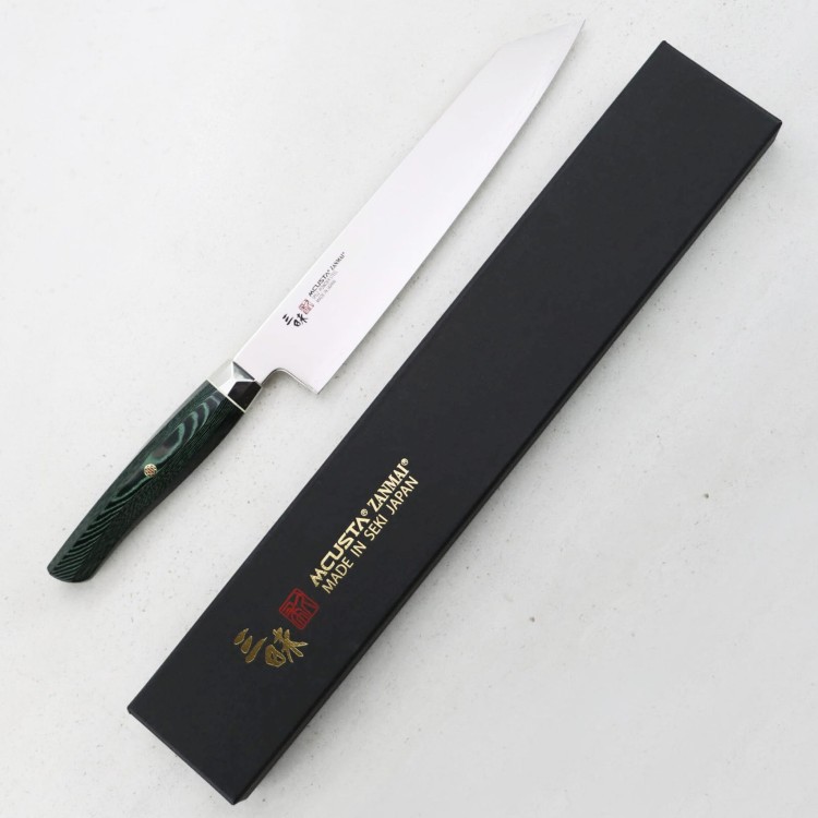 Mcusta Zanmai Green Revolution SPG2 Nóż Kiritsuke Gyuto 23 cm
