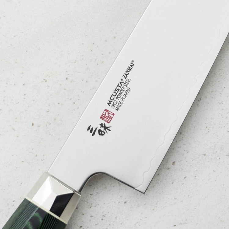Mcusta Zanmai Green Revolution SPG2 Nóż Santoku 18 cm