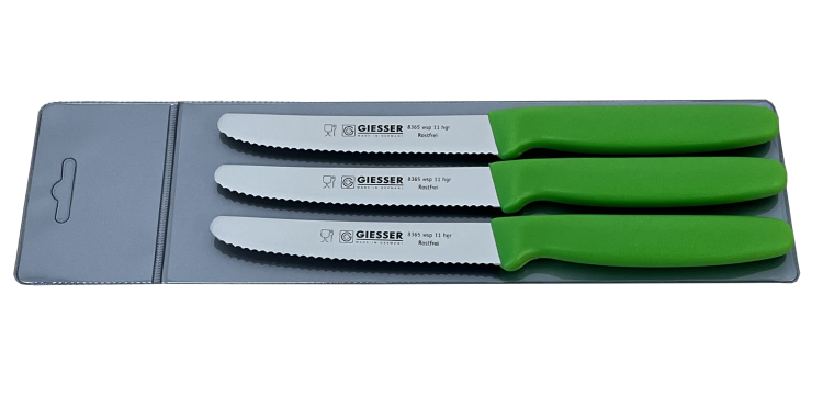 Giesser zestaw 3 noży 8365 jasno zielony 11cm