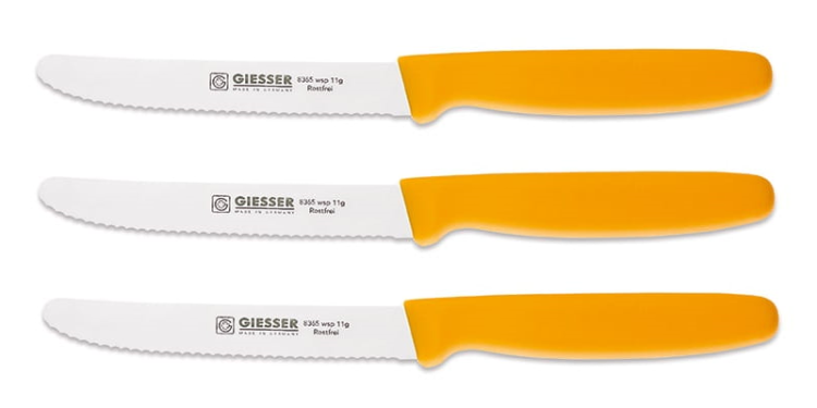 Giesser zestaw 3 noży 8365 żółty 11cm