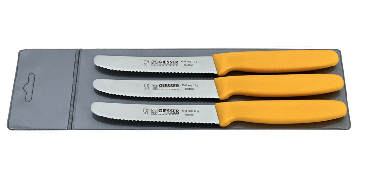 Giesser zestaw 3 noży 8365 żółty 11cm