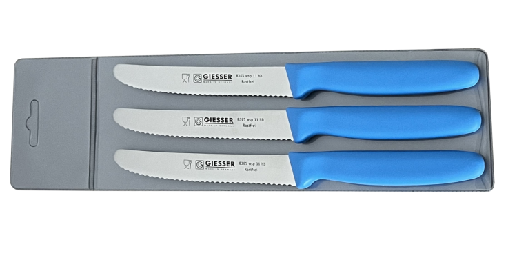 Giesser zestaw 3 noży 8365M jasno niebieski 11cm