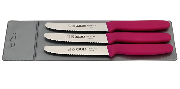Giesser zestaw 3 noży 8365M różowy 11cm