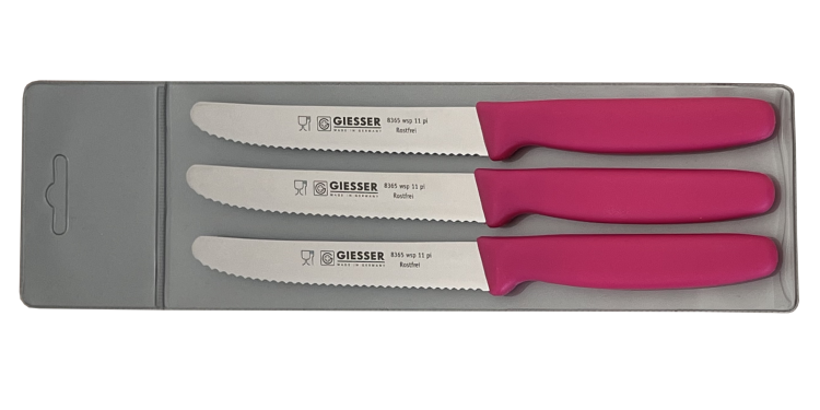 Giesser zestaw 3 noży 8365M różowy 11cm
