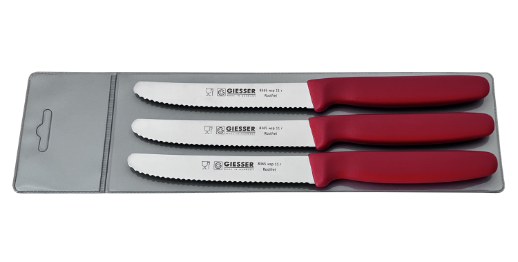 Giesser zestaw 3 noży 8365M czerwony 11cm