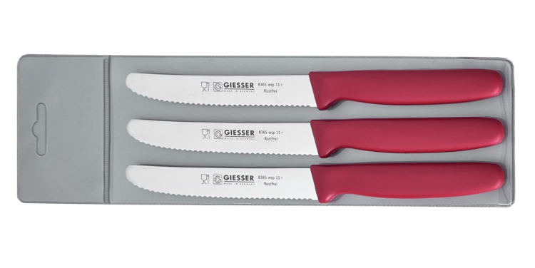 Giesser zestaw 3 noży 8365M czerwony 11cm