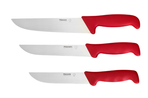 Polkars zestaw 3 noży (modele 04, 05, 33) czerwony