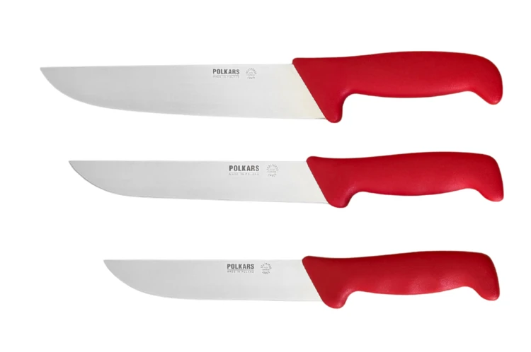 Polkars zestaw 3 noży (modele 04, 05, 33) czerwony