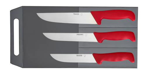 Polkars zestaw 3 noży (modele 04, 05, 33) czerwony
