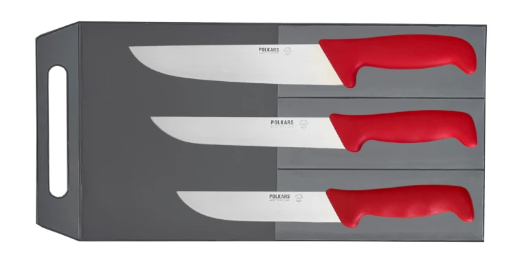 Polkars zestaw 3 noży (modele 04, 05, 33) czerwony