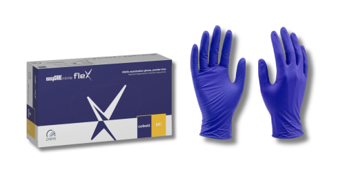 Rękawice nitrylowe kobaltowe easyCare flex 100 sztuk rozmiar M