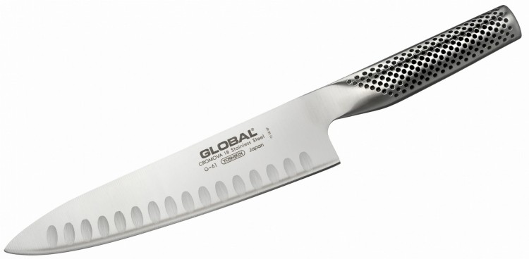 Global nóż szefa kuchni, żłobiony 20cm G-77