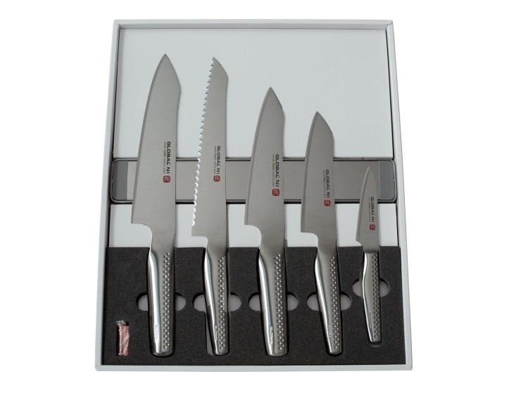 Global NI Zestaw 5 noży + listwa magnetyczna GN-5005A/M30