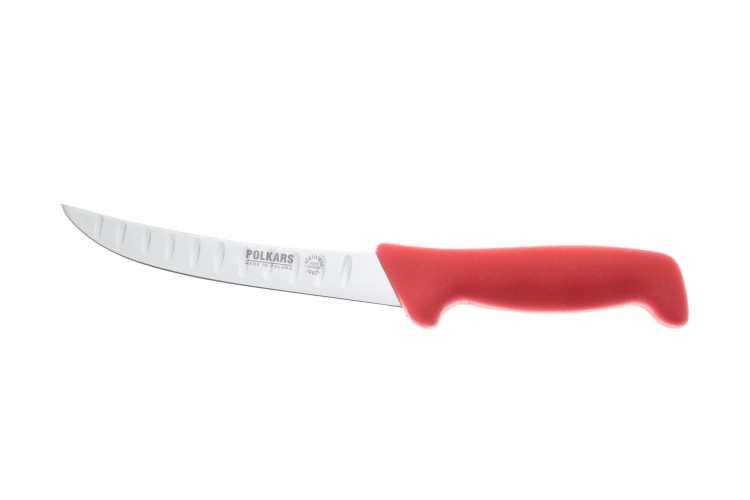 Polkars nóż masarski nr 16K szlif kulowy czerwony (15cm)