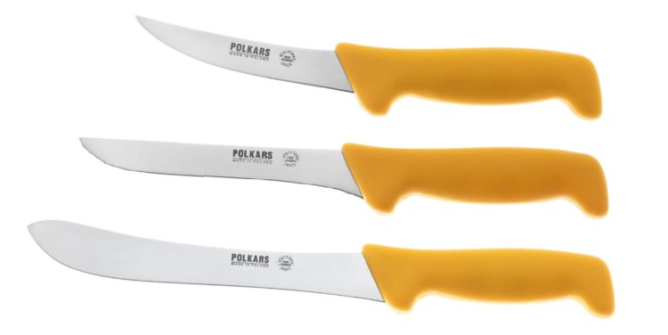 Polkars zestaw 3 noży (modele 13, 15, 17) żółty