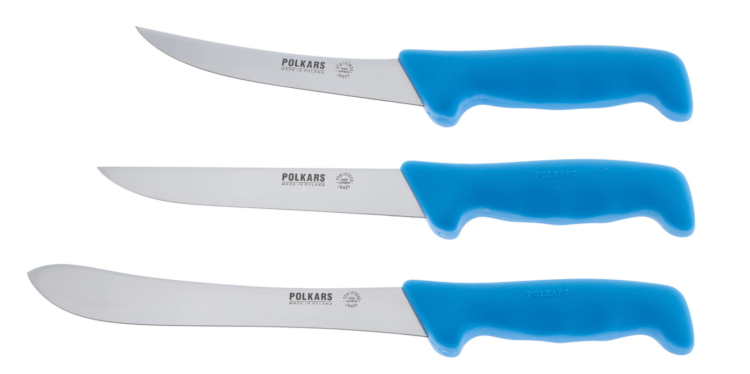 Polkars zestaw 3 noży (modele 14, 15, 17) niebieski