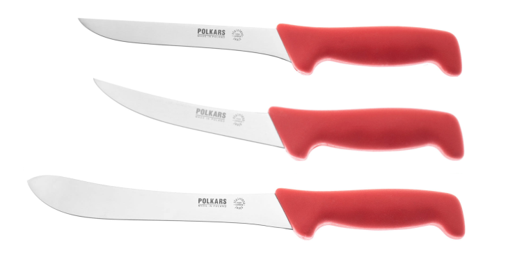 Polkars zestaw 3 noży (modele 13, 15, 17) czerwony