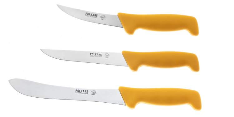 Polkars zestaw 3 noży (modele 14, 15, 17) żółty