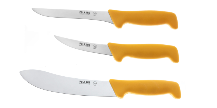 Polkars zestaw 3 noży (modele 13, 07, 17) żółty