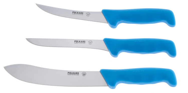 Polkars zestaw 3 noży (modele 13, 07, 17) niebieski