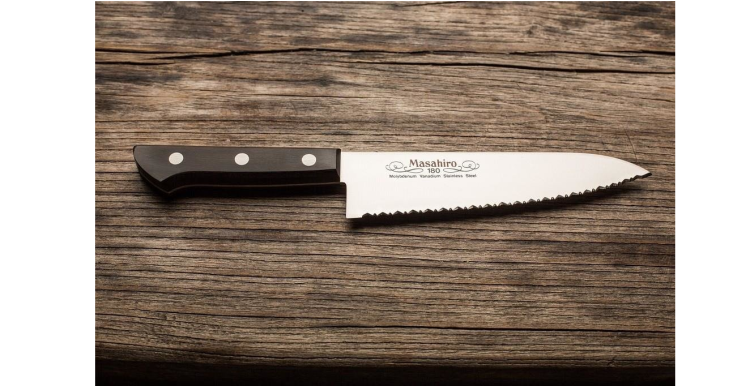Nóż Masahiro BWH Santoku Wave Edge 165mm [14039]