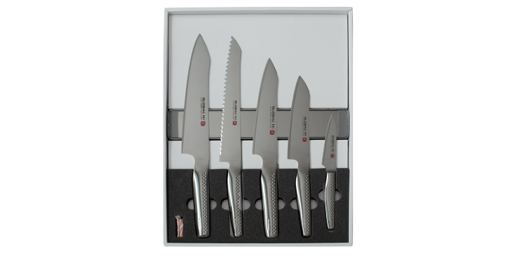 Global NI Zestaw 5 noży + listwa magnetyczna GN-5005A/M30