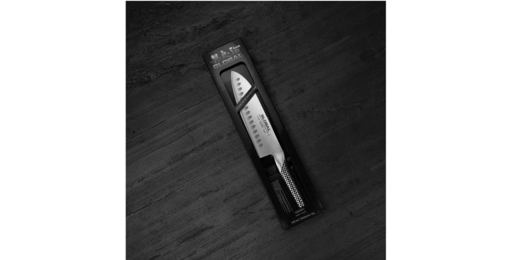 Global Nóż Santoku żłobiony 18cm G-80