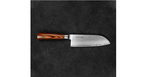 Tamahagane Tsubame Brown VG-5 Nóż Santoku 12cm