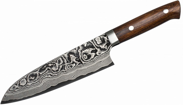 Takeshi Saji IW Ręcznie kuty nóż Santoku 18cm VG-10