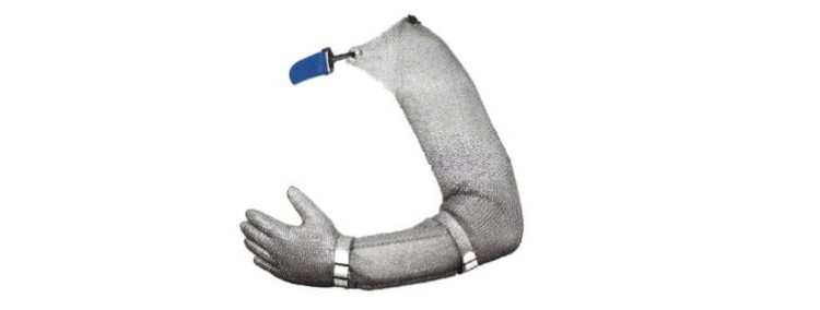 Rękawica metalowa Niroflex Easyfit z paskiem na całe ramię